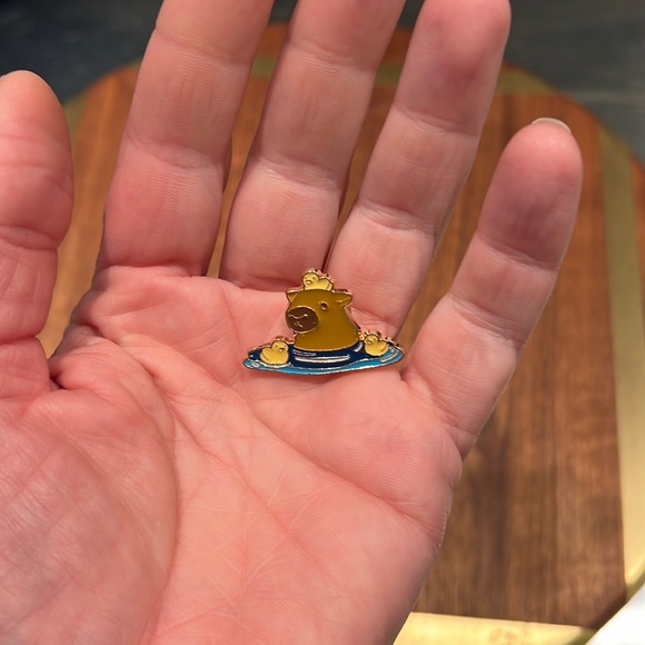 3/$15 Cute Capybara Water Hog with Ducklings Pin Brooch - Picture 3 of 6